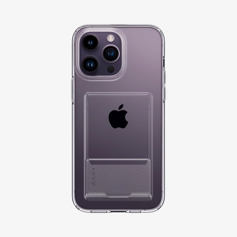 ACS04832 - iPhone 14 Pro Max Case Crystal Slot in crystal clear showing the back with card in slot